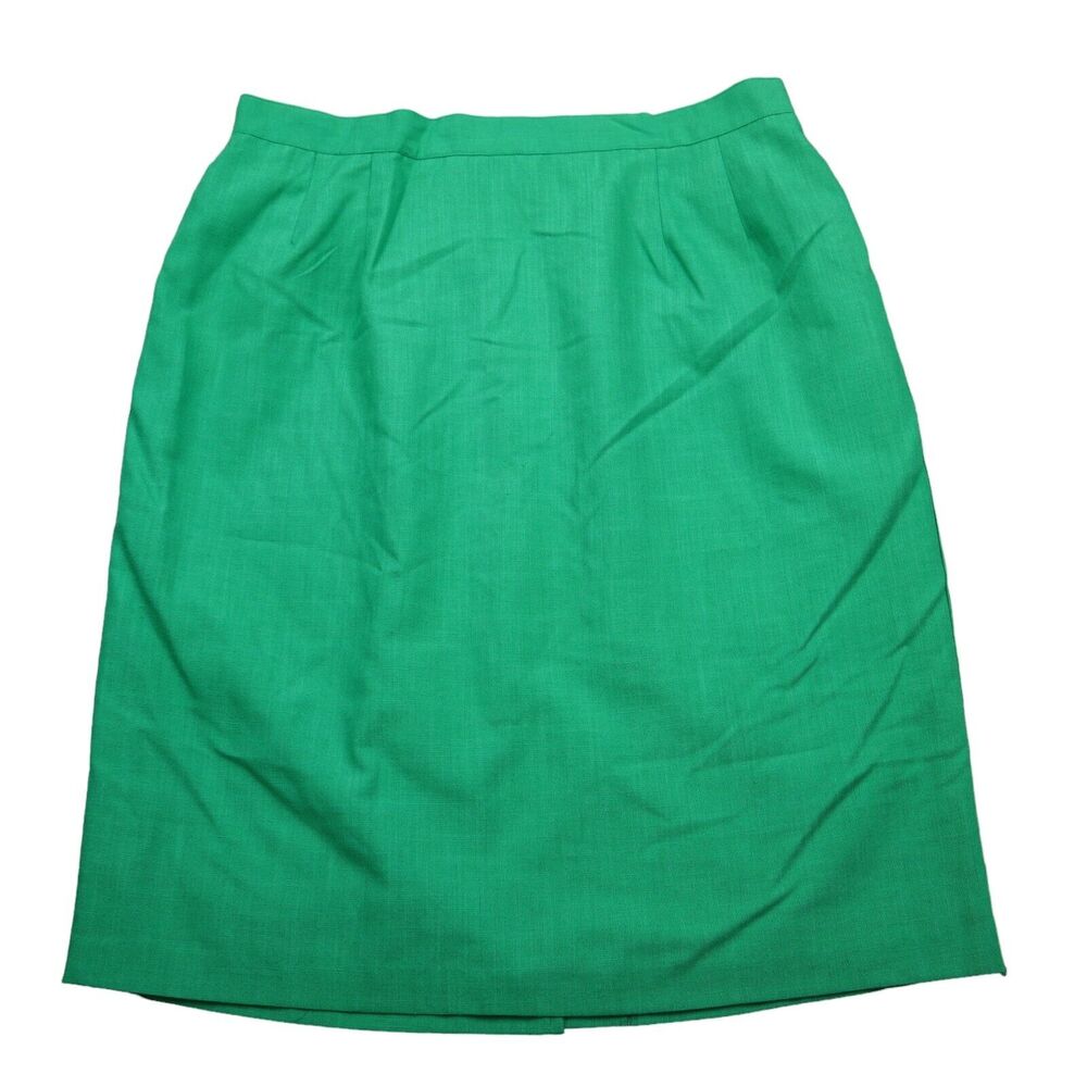 Claude Skirt Womens 20W Green High Rise Slit Straight and Pencil Pull On